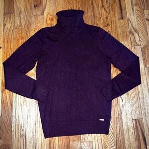 Calvin Klein deep purple turtle neck sweater m1